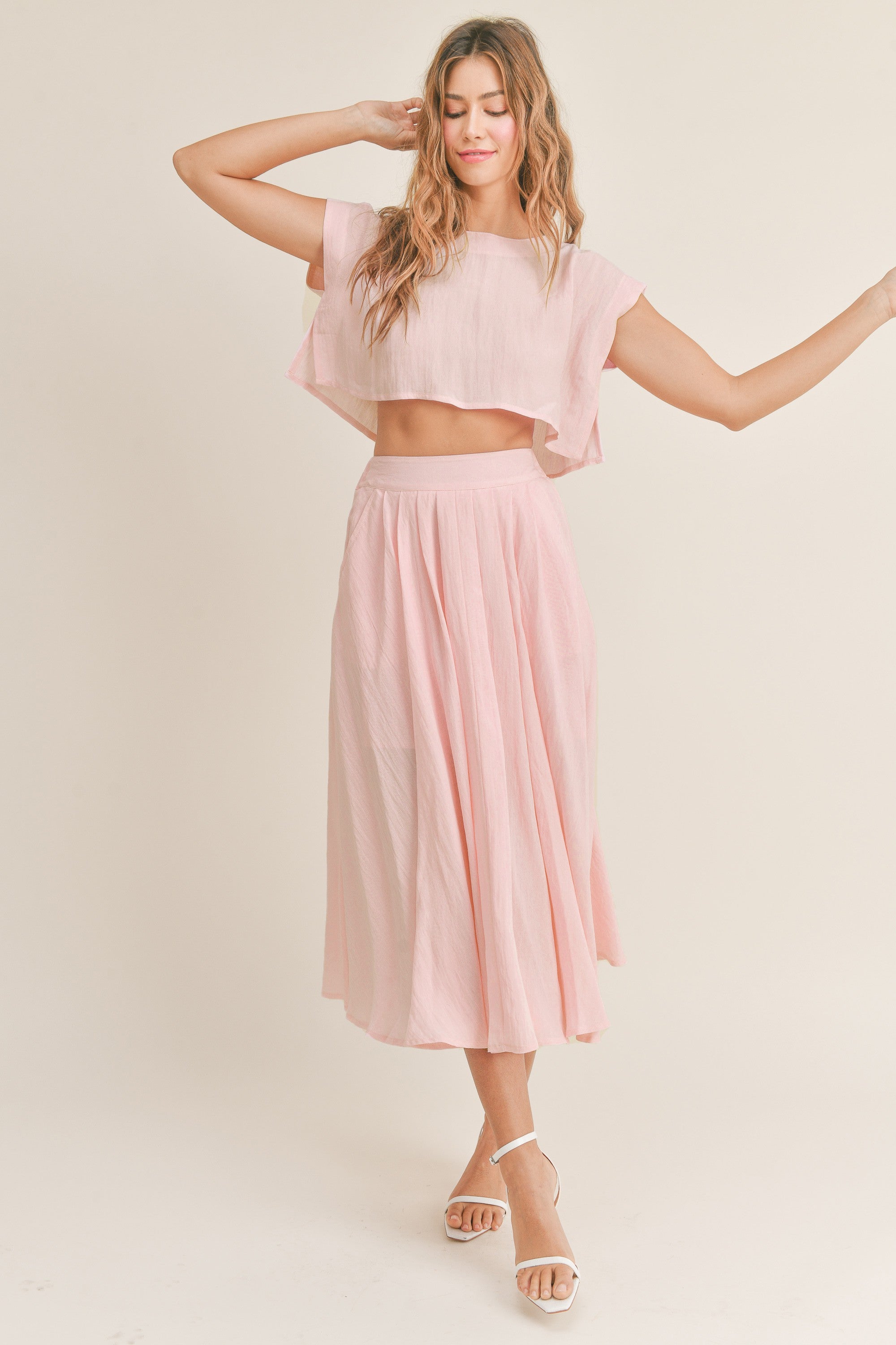 Top and clearance midi skirt set