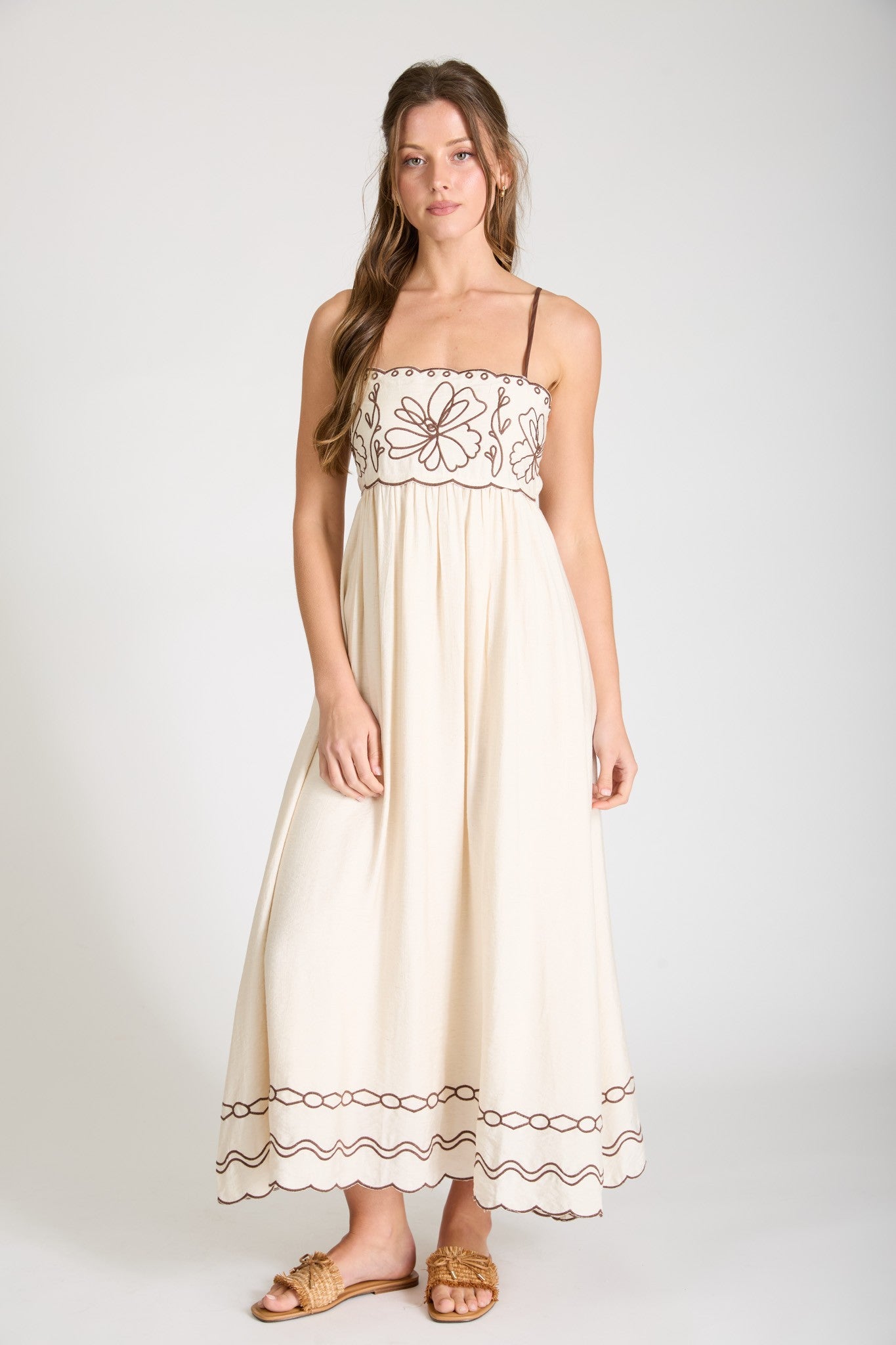 Lina Embroidered Midi Dress MADISON Lina Embroidered Midi Dress MADISON