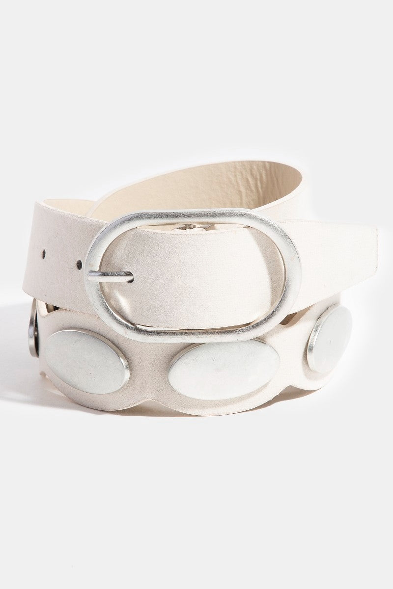 Ovaline Faux Suede Belt, Ivory – MADISON
