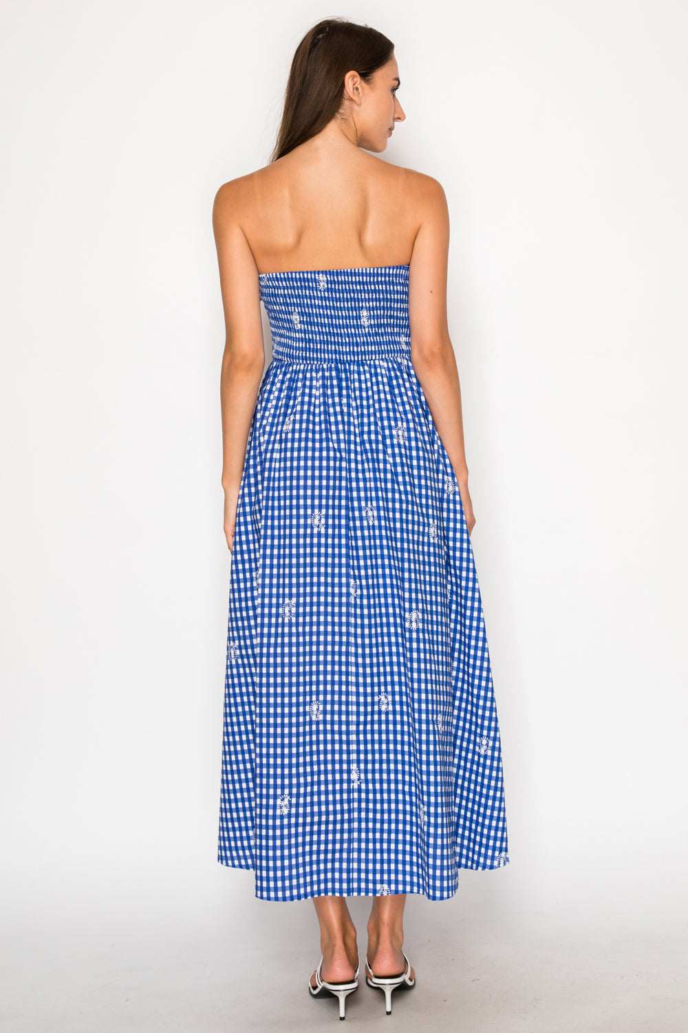 Azure Gingham Maxi Dress MADISON Azure Gingham Maxi Dress MADISON
