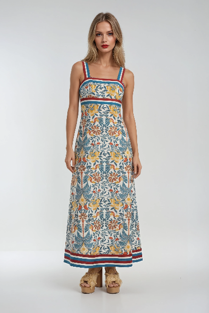 Golden Flora Maxi Dress – MADISON